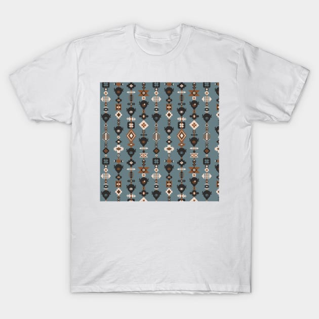 American Prairie Tribal Bull Heads T-Shirt by Sandra Hutter Designs